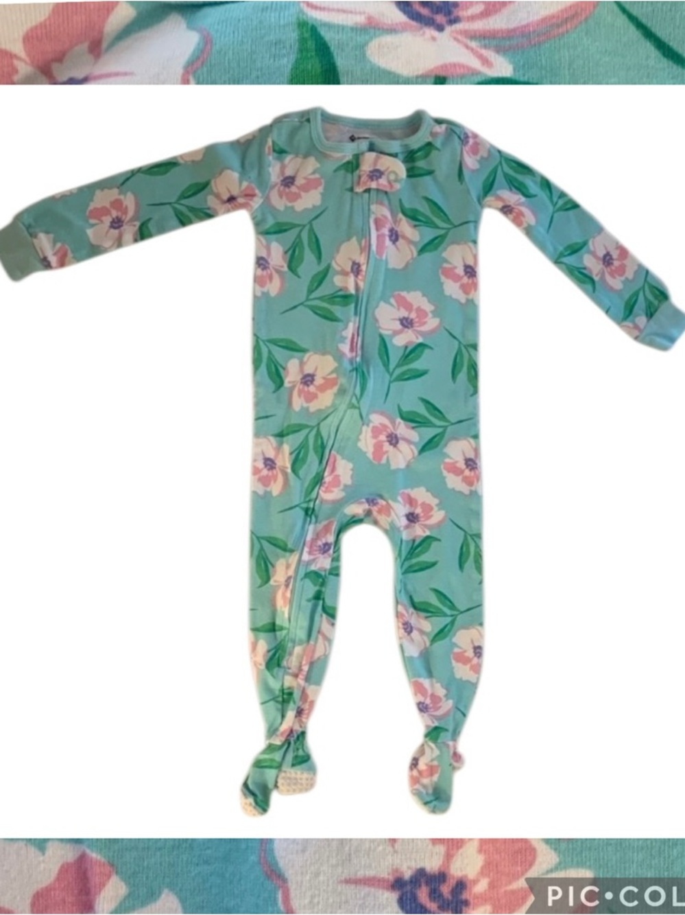 Member’s Mark My Favorite Pajamas Floral Zip Up Cotton Pajamas Size 12 Months